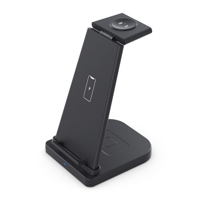 New Product 18W Watch Earphone Cellphone 3 in 1 Stand Charger Desktop Foldable qi Wireless Charger